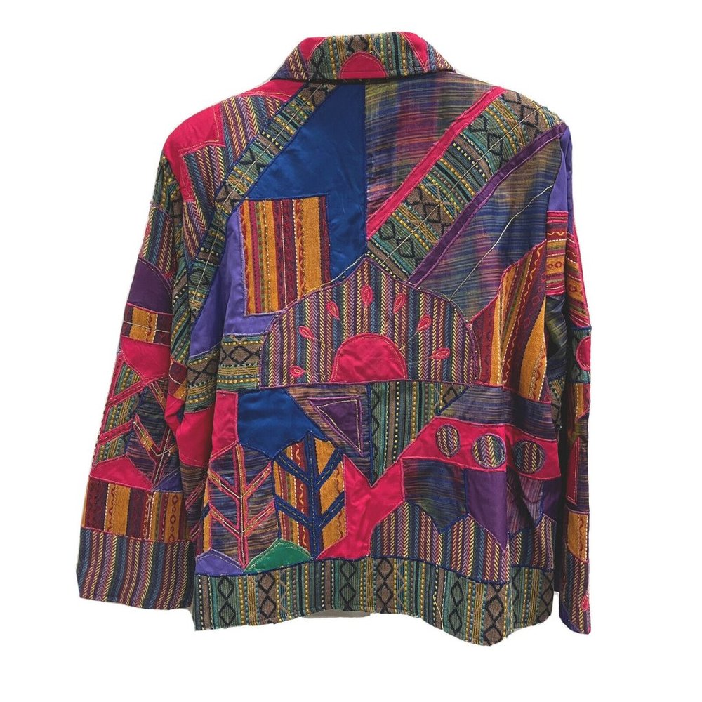 Sharon Anthony Funky Boho Quilted Patchwork Jacket - image 2